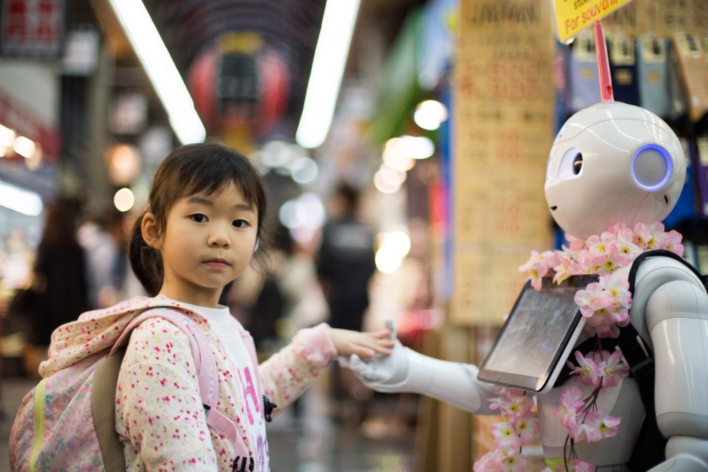 robot with girl image